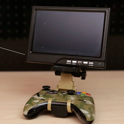 1.png Free STL file 3D Printed Pi Monitor Game Controller Mount・Model to download and 3D print