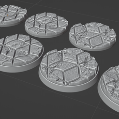 ovw.png STL file 4x 40mm base with broken tiles (+toppers)・3D printer design to download