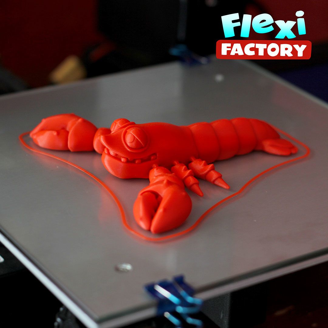 LobsterBed02.jpg STL-Datei Niedlicher Flexi Print-in-Place Hummer herunterladen • Objekt zum 3D-Drucken, FlexiFactory