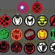 LLAVEROS-COLORM.jpg STL file PACK 17 MARVEL AVENGERS KEYCHAINS・3D printer design to download