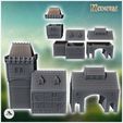 2.jpg Large medieval half-timbered building with stone tower and triple arches (20) - Medieval Gothic Feudal Old Archaic Saga 28mm 15mm RPG