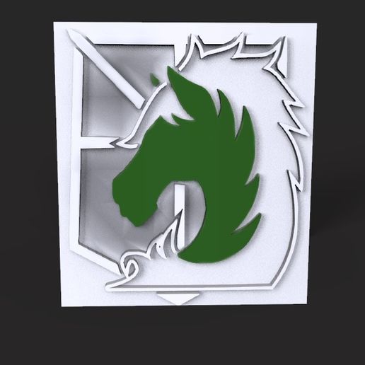 Shingeki no Kyojin Military Police 3D logo Attack on titan 3D model