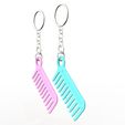 Comb-Keychain-3.jpg Porte-clés à peigne. Impression sur place avec 3MF inclus. (Pas de supports ni de radeaux)