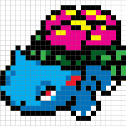 venesaur-pixel-art-map.png STL file 003 Venesaur pixel art・3D printer design to download