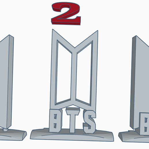 👾 BTS Two and Three KPOP LOGO DISPLAY ORNAMENT・ STL File for ・Cults