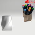 potCrayon04.png Pencil cup "Tourbillon" - Easy 3D printing