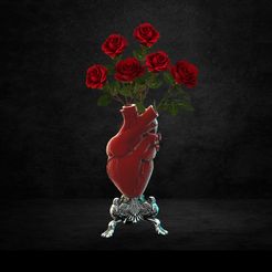 4.jpg Datei STL Anatomical Heart Vase・Modell für 3D-Druck zum herunterladen