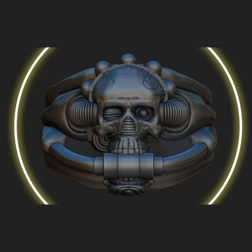 Dark Millennium ring Cyberpunk style FREE Free 3D print model - 3D model önizlemesi