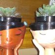 WhatsApp Image 2020-07-26 at 13.19.28 (1).jpeg STL file Pot for succulent Dream Woman's Head・3D printer model to download