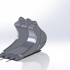 Benna altoadige pc210 attacco210 4 denti con dente.JPG STL-Datei Komatsu pc210 altoadige bucket・3D-druckbares Modell zum Herunterladen