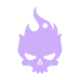 skull.stl Keychain Burning Skull