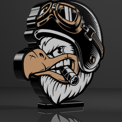 1.png STL file eagle lamp biker v2・3D printable model to download