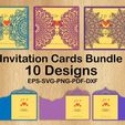 1.jpg Mandala style invitations for weddings, xv years, baptisms, etc. 10 models - Vectors laser engraving and cutting