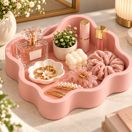Scalloped Flower Organizer Tray – 3D Print