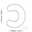 letter_c~6in-cm-inch-top.png Letter C Cookie Cutter 6in / 15.2cm