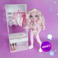 dc.jpg Doll CLOSET + ( cloth hangers) ,Barbie ,Rainbow high doll, Doll Furniture