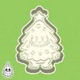 01-1.jpg Christmas | New Year cookie cutters - Labubu (in xmas tree costume) (style 1)