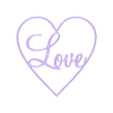 Love Hanging Sign Simple No Loop.stl Archivo STL ♥ Cartel colgante Corazón Amor ♥・Objeto imprimible en 3D para descargar