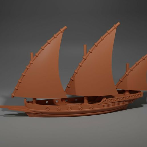 🚢 Xebec Sailing Ship Gaming Miniature Compatible with DnD Spelljammer ...