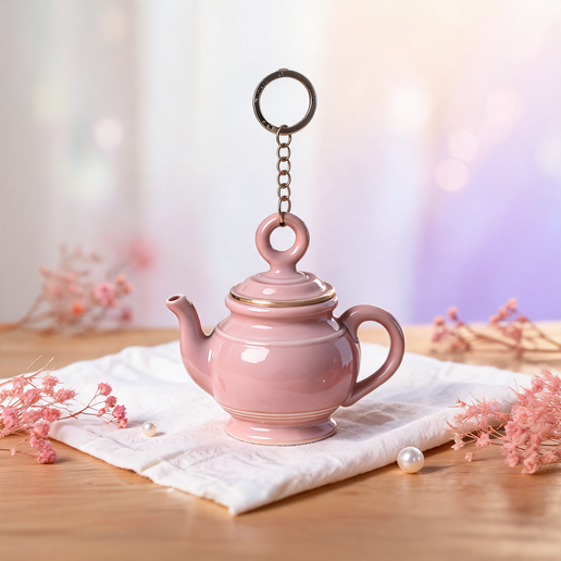Teapot Keychain | Kawaii Cottagecore Tea Bag Charm