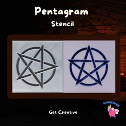 Pentagram-Stencil.jpg Fichier STL Pochoir Pentagram・Plan à imprimer en 3D à télécharger