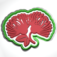 flower2.png Archivo STL flor pohutukawa NZ Árbol de Navidad Cortador de galletas Sello y contorno・Modelo imprimible en 3D para descargar