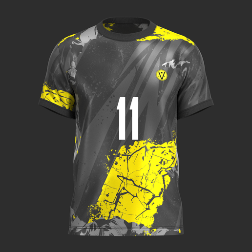 Soccer Football Yellow with Ash color Jersey Player-11   | Marvelous / Clo3d / obj / fbx 3D model