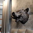 WILD-BOAR-mouth-open-3.png wild boar mouth open wall decor STL