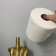 26086ABB-DCAF-4910-A5E5-88EDC961225A.jpg 3D file Middle Finger Toilet Paper Holder・3D printer design to download