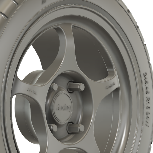 ENKEI RP01 16インチ 7J+35 PCD114.3 5H 5穴 4本 🚗 1/24 16x8 Enkei RP01 4x114.3 wheels・ 3D File for 3D