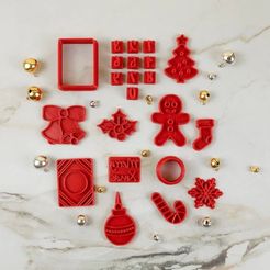 advent-calendar.jpeg Fichier STL Calendrier de l'Avent de Noël - set de découpage et d'emboutissage de biscuits・Modèle pour impression 3D à télécharger