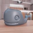 untitled3.png 3D Cute Whale Planter Pot for Indoor with 3D Stl File & Planter Pot, 3D Printed Decor, Whale Art, Desk Planter, 3D Printing, Indoor Planter