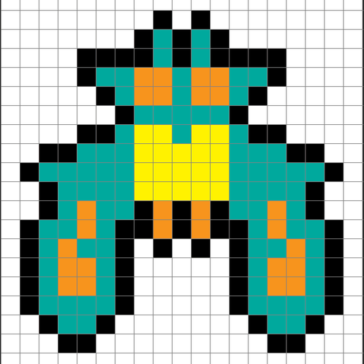 Galaga-enemy-ship-2-pixel-map.png Galaga pixel wall art