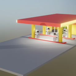 gas-station-3.png Fichier STL Station-service low poly・Objet imprimable en 3D à télécharger