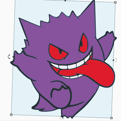 gengarr.png STL file Gengar with Keyhole for Wall Art - Pokemon・Design to download and 3D print