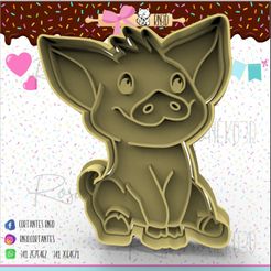 122-Pua-moana-cerdito.jpg Découpeur de biscuits pour le cochon pua de Moana - Découpeur de biscuits pour le cochon pua de Moana