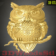 1.png owl 2 ,3D stl model relief wall decor, CNC Router Engraver, Artcam, Aspire, CNC files