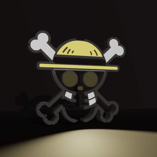 Straw Hat Jolly Roger LED Lightbox / Night Light
