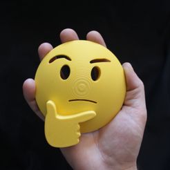 Thinking.jpg STL-Datei 3D Emoji Gesicht Icons kostenlos・3D-druckbares Modell zum herunterladen, alexaldridge
