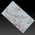 carpAndLotus1.jpg fish and lotus flowers 3d model of bas-relief