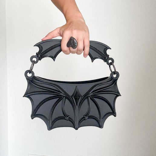 Bat Wing Purse Handbag | Gothic Handbag | 3D Print File for Decorative Purse with Two Handle Styles | Vampire Bat Bag | Alternative Fashion Accessory