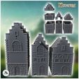 2.jpg Set of three medieval half-timbered houses with tiled roofs (1) - Medieval Gothic Feudal Old Archaic Saga 28mm 15mm RPG