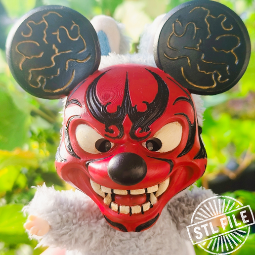 🐁 Demon Mouse Mask for Labubu・ STL File for 3D printing・Cults