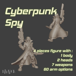 pose-A-title.png Cyberpunk spy (A model) for 32mm wargames