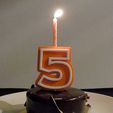 burning_display_large.jpg Candle Holder Numbers - Numbers 0 - 9 for Birthday Cake Decoration