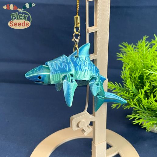 STL file Flexi Mini Tiger Shark (Print-in-place) 🐅 (3MF