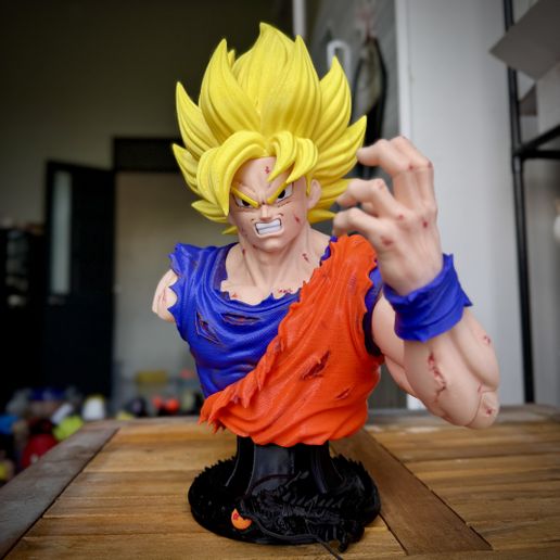 goku bust Fan art (no ams-multiparts/3mf)