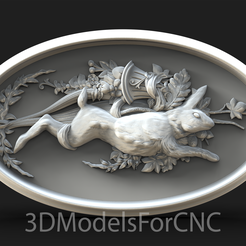 1.png Modèle 3D Fichier STL pour CNC Router Laser & 3D Printer Running Hare