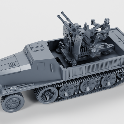 🔫 Half-track Schwerer Wehrmachtschlepper (SWS) armored cabin + 37mm ...