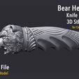 be.jpg Bear Head Knife Handle 3D model